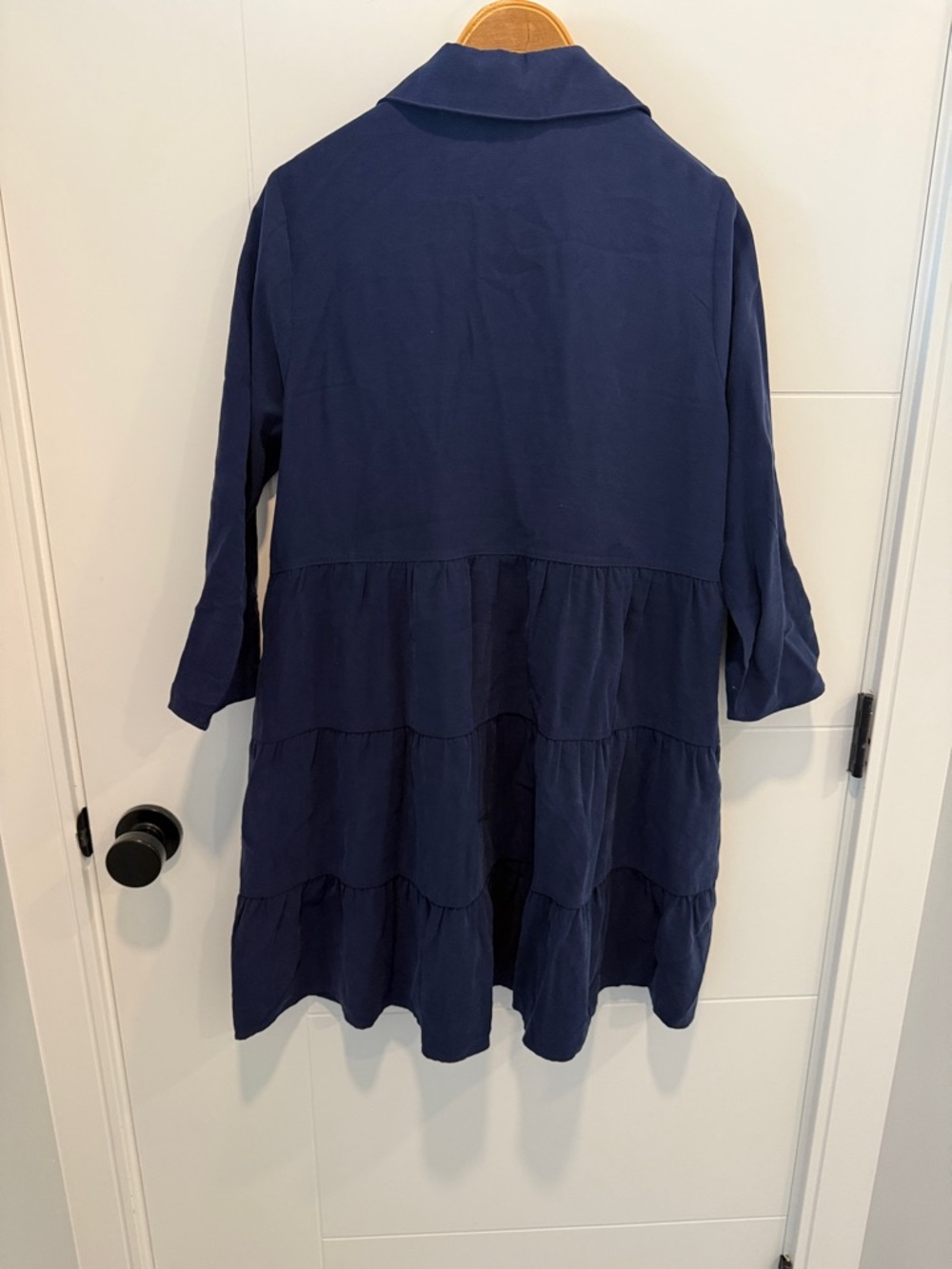 APRICOT Navy Button-Front Gathered Shirt Dress size 6 oversized - Picture 7 of 7